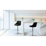 2 Diamond Style Padded Leather Barstools (Black) w/ Adjustable Height - Furniture > Bar Stools & Chairs > Table & Bar