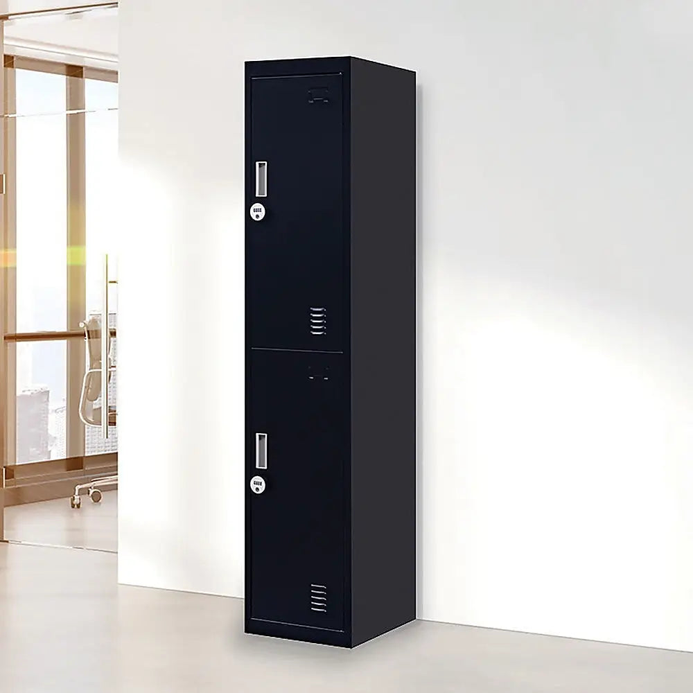 2-Door Vertical Locker for Office Gym Shed School Home Storage - Furniture > Office