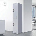 2-Door Vertical Locker for Office Gym Shed School Home Storage - Furniture > Office