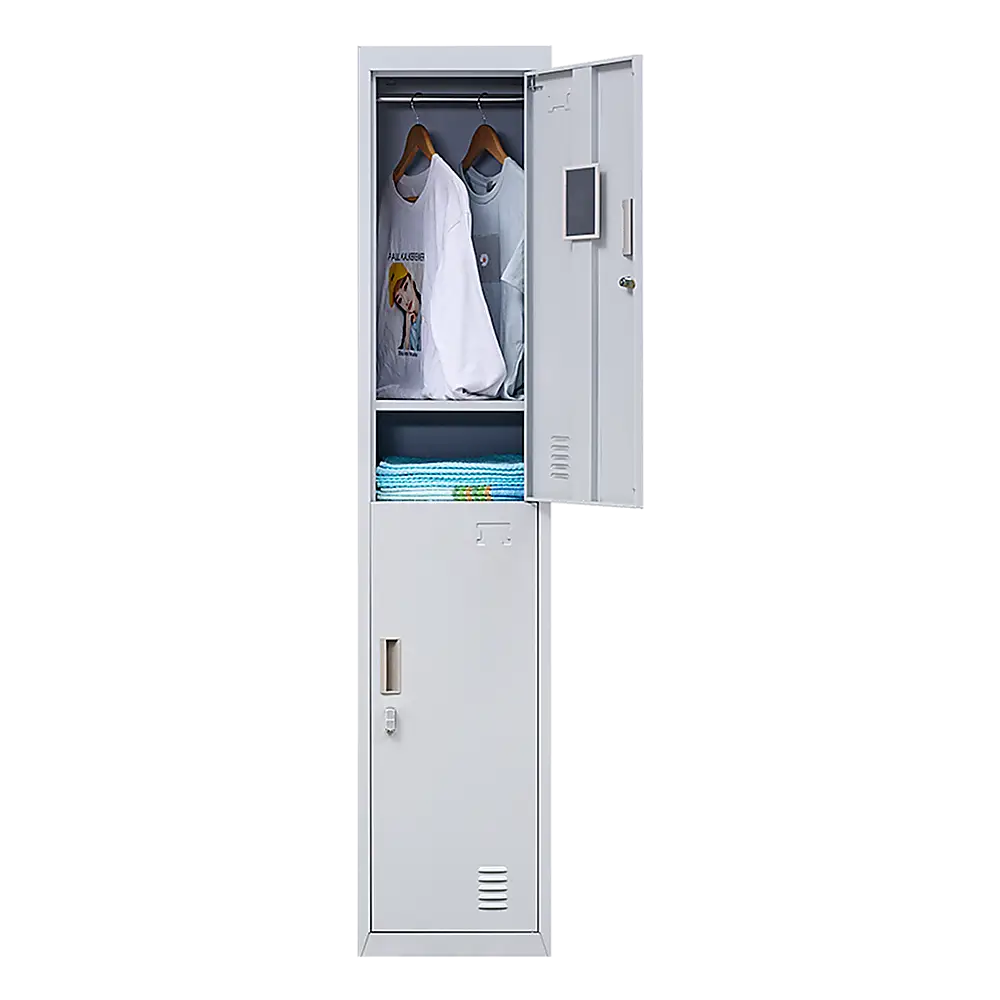 2-Door Vertical Locker for Office Gym Shed School Home Storage - Furniture > Office