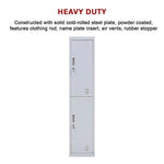 2-Door Vertical Locker for Office Gym Shed School Home Storage - Furniture > Office