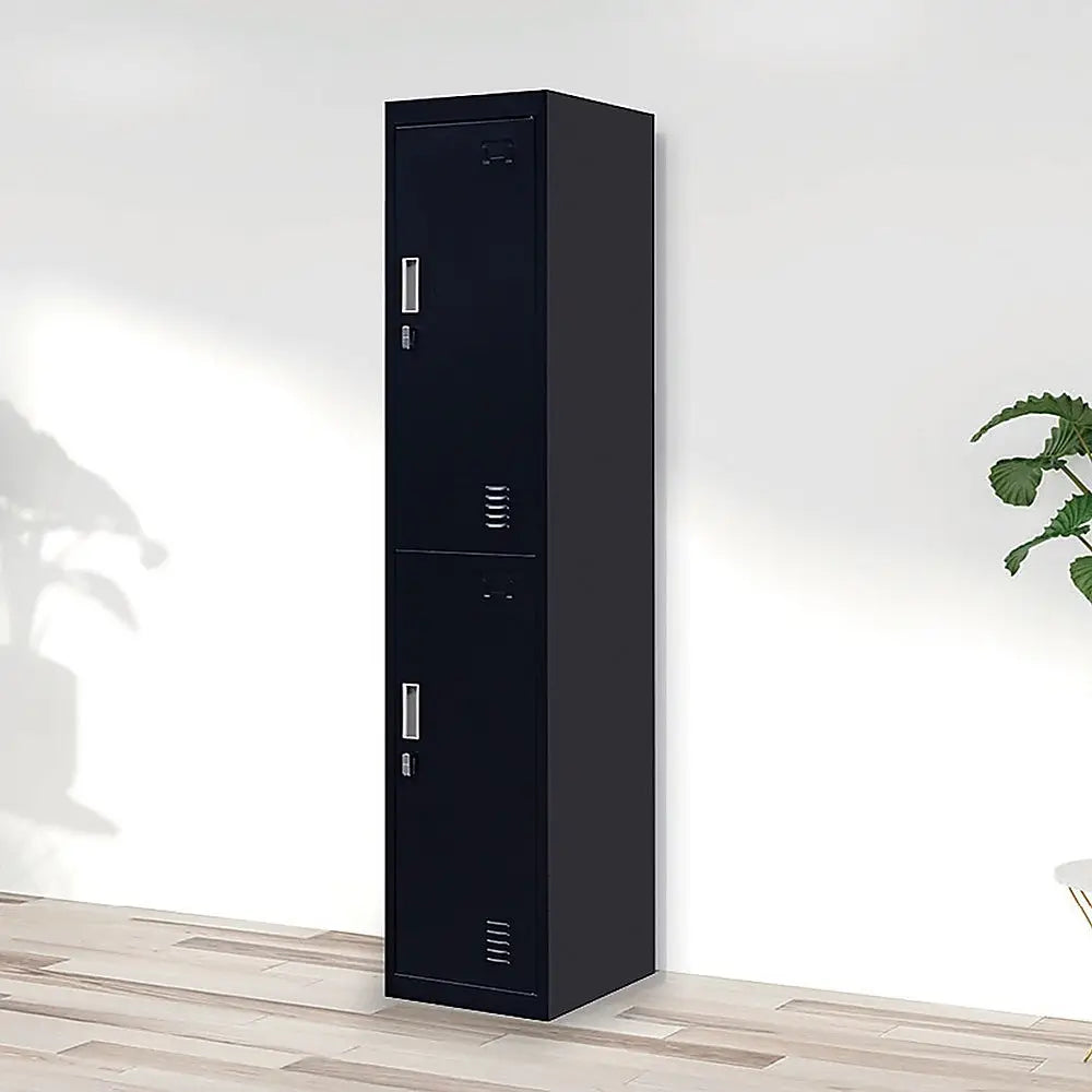2-Door Vertical Locker for Office Gym Shed School Home Storage - Furniture > Office