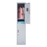 2-Door Vertical Locker for Office Gym Shed School Home Storage - Furniture > Office