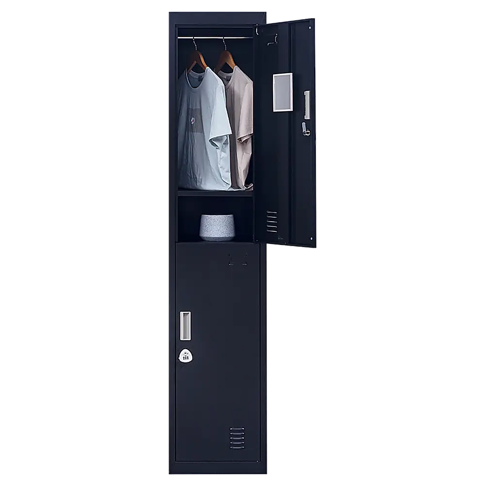 2-Door Vertical Locker for Office Gym Shed School Home Storage - Furniture > Office