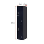 2-Door Vertical Locker for Office Gym Shed School Home Storage - Furniture > Office