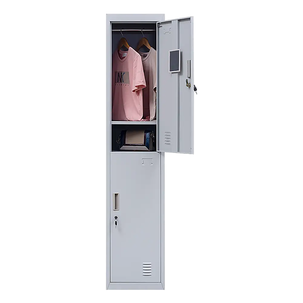 2-Door Vertical Locker for Office Gym Shed School Home Storage - Furniture > Office