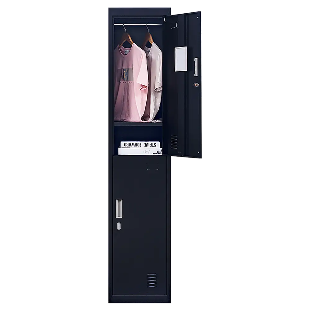 2-Door Vertical Locker for Office Gym Shed School Home Storage - Furniture > Office