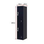 2-Door Vertical Locker for Office Gym Shed School Home Storage - Furniture > Office