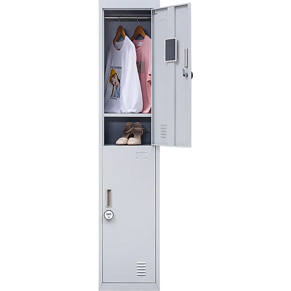 2-Door Vertical Locker for Office Gym Shed School Home Storage - Furniture > Office