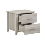 2 Drawers Bedside Table In White Oak - Furniture > Bedroom > Bedside Tables