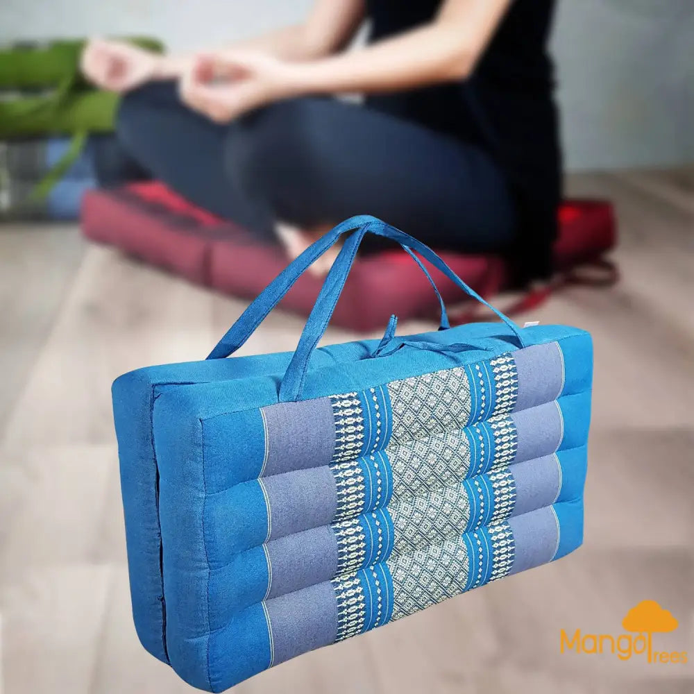 2-Fold Meditation Cushion Yoga Mat Blue - Home & Garden > Decor