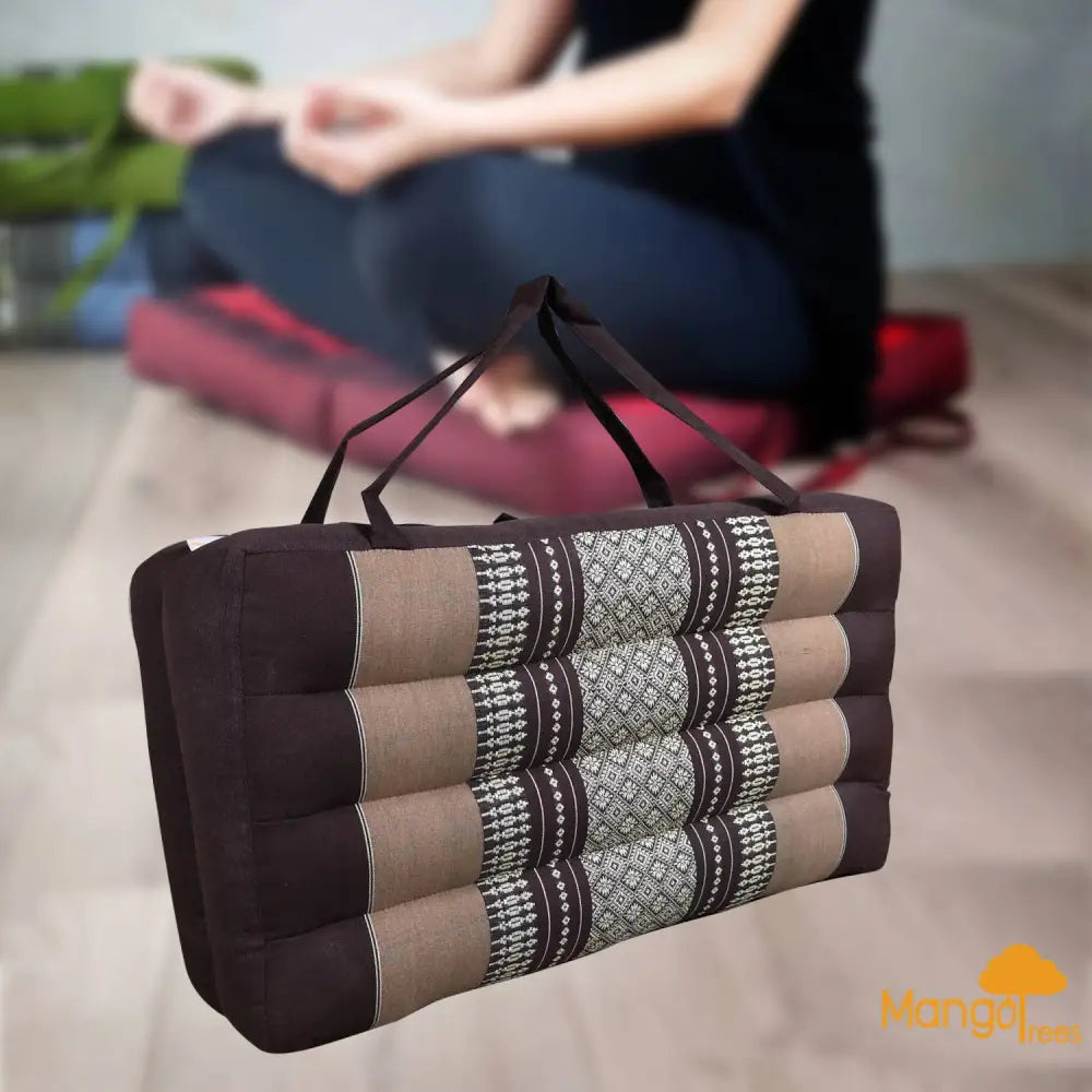 2-Fold Meditation Cushion Yoga Mat Brown - Home & Garden > Decor