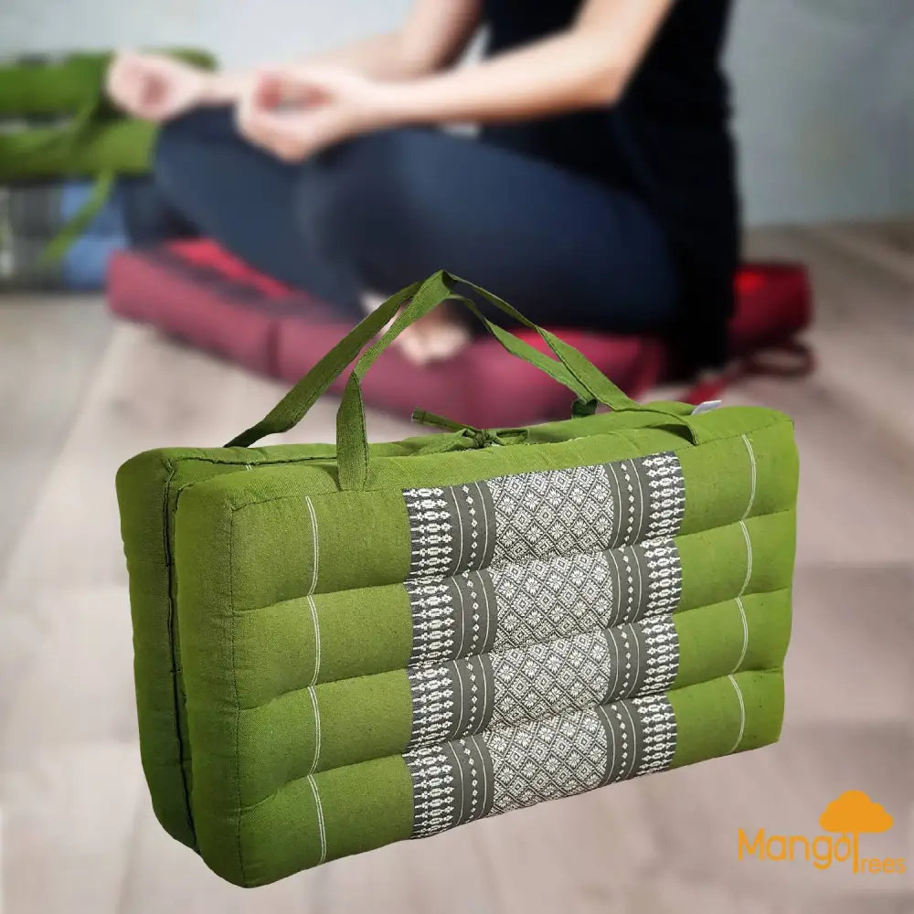2-Fold Meditation Cushion Yoga Mat Green - Home & Garden > Decor