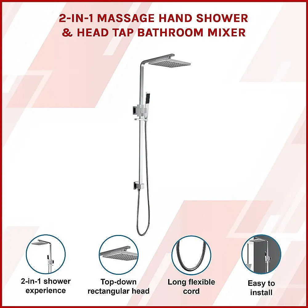 2-in-1 Massage Hand Shower & Head Tap Bathroom Mixer - Furniture > Bathroom > Shower Heads & Screens