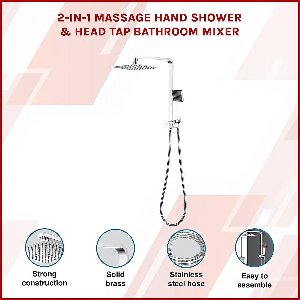 2-in-1 Massage Hand Shower & Head Tap Bathroom Mixer - Furniture > Bathroom > Shower Heads & Screens