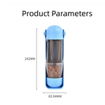 2-in-1 Portable Pet Water and Food Bottle - Leak-Proof Design with Water Lock and Easy Dispenser,300ml Water + 200ml