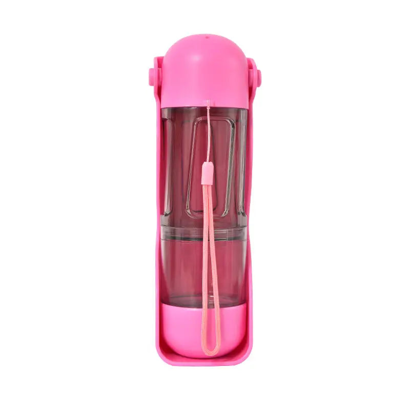 2-in-1 Portable Pet Water and Food Bottle - Leak-Proof Design with Water Lock and Easy Dispenser,300ml Water + 200ml