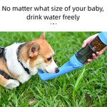 2-in-1 Portable Pet Water and Food Bottle - Leak-Proof Design with Water Lock and Easy Dispenser,300ml Water + 200ml
