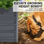 2-in-1 Raised Garden Bed Galvanised Steel Planter 240 x 80 x 77cm GREY - Home & Garden > Garden Beds