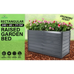 2-in-1 Raised Garden Bed Galvanised Steel Planter 240 x 80 x 77cm GREY - Home & Garden > Garden Beds