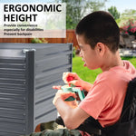 2-in-1 Raised Garden Bed Galvanised Steel Planter 240 x 80 x 77cm GREY - Home & Garden > Garden Beds