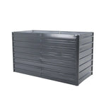 2-in-1 Raised Garden Bed Galvanised Steel Planter 240 x 80 x 77cm GREY - Home & Garden > Garden Beds