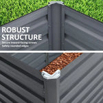 2-in-1 Raised Garden Bed Galvanised Steel Planter 240 x 80 x 77cm GREY - Home & Garden > Garden Beds