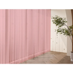 2 Long drop Sheer Voile Curtains 588cm wide 270cm Drop Pinch Pleat + 30 Hook Pink - Home & Garden > Curtains > Curtains