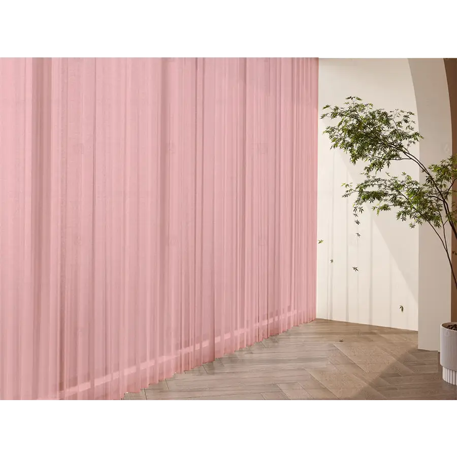 2 Long drop Sheer Voile Curtains 588cm wide 270cm Drop Pinch Pleat + 30 Hook Pink - Home & Garden > Curtains > Curtains