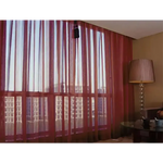 2 Long Drop Sheer Voile Curtains 592cm wide 270cm Drop Pinch Pleat + Hooks Wine - Home & Garden > Curtains > Curtains &