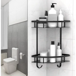 2 Pack Aluminum Adhesive Shower Caddy Corner Shelf Storage Rack for Bathroom - Home & Garden > Storage