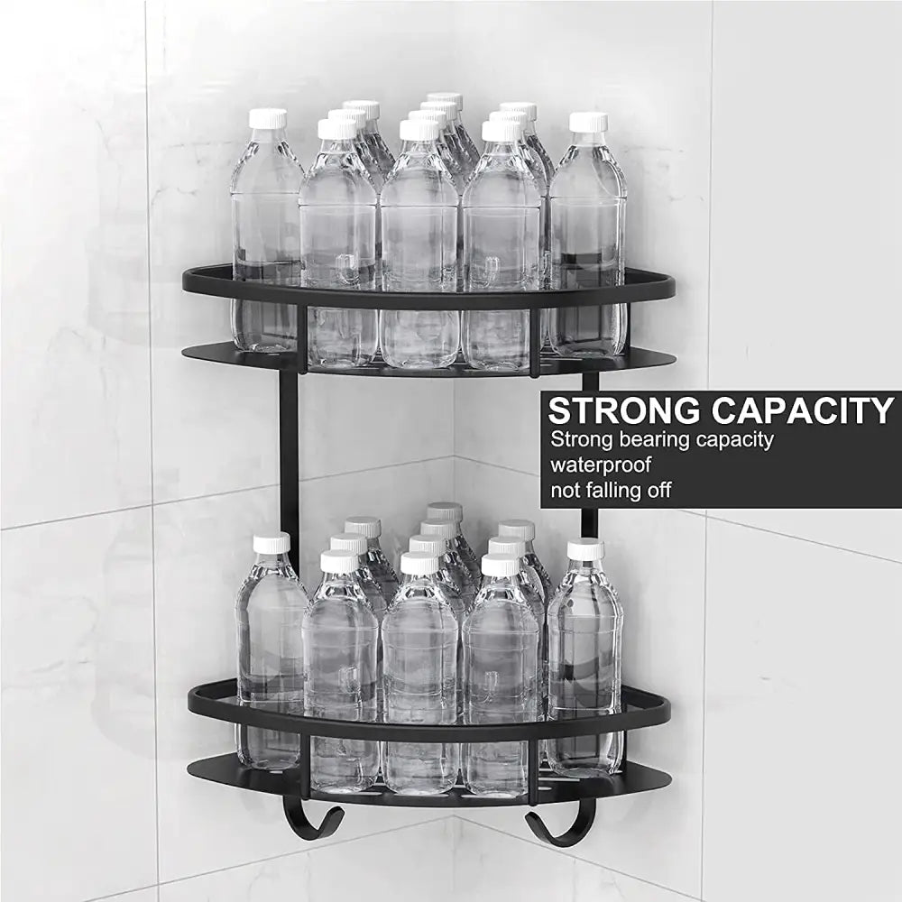 2 Pack Aluminum Adhesive Shower Caddy Corner Shelf Storage Rack for Bathroom - Home & Garden > Storage