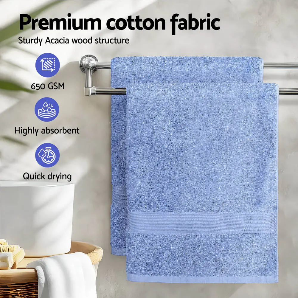 2 Pack Bath Sheets Set Cotton Extra Large Towel Blue - Home & Garden > Bedding > Bed Sheets