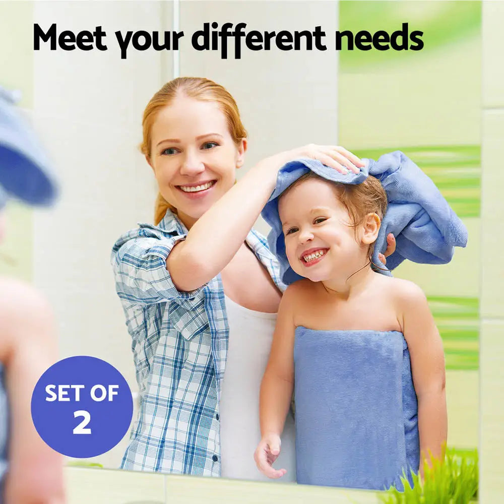 2 Pack Bath Sheets Set Cotton Extra Large Towel Blue - Home & Garden > Bedding > Bed Sheets