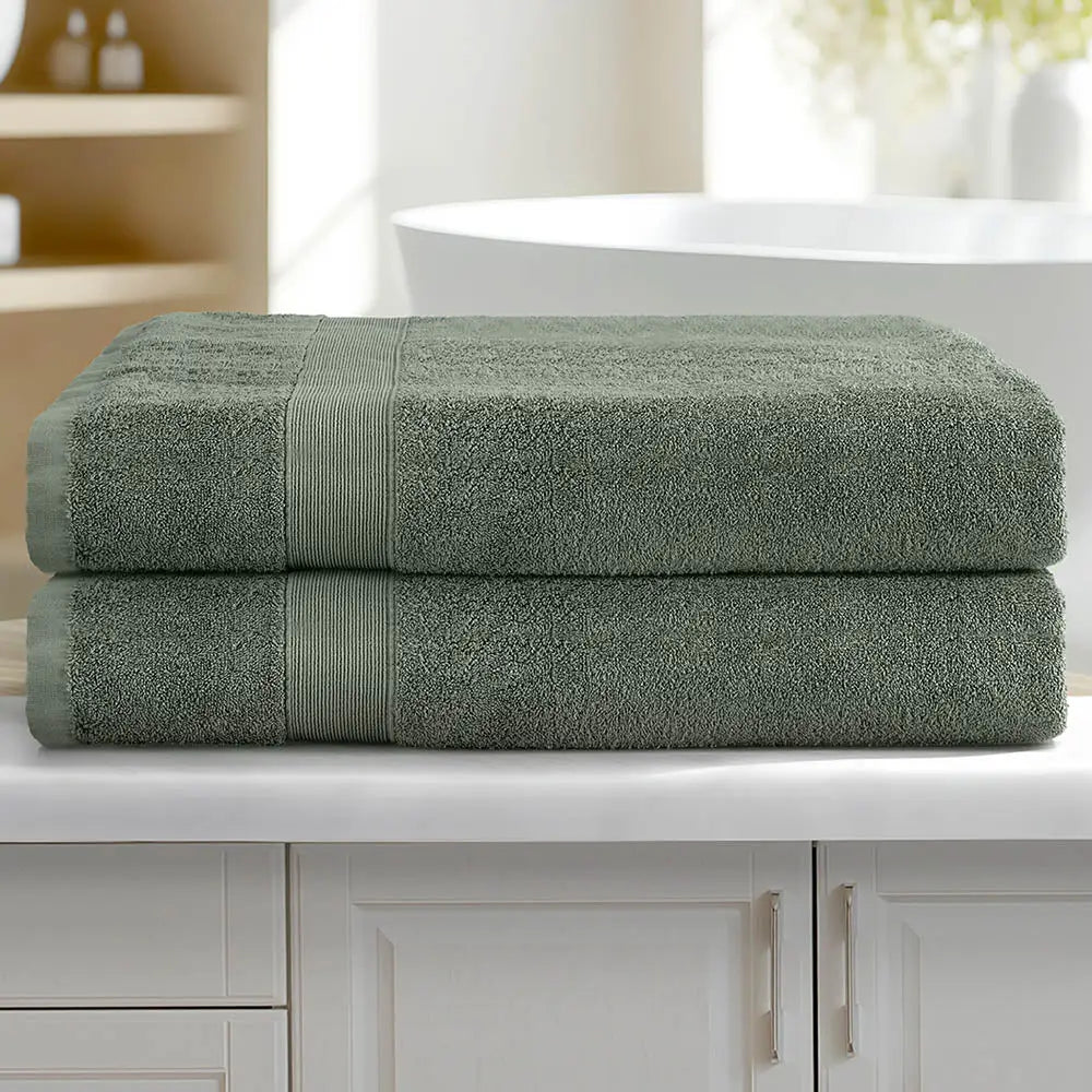 2 Pack Bath Sheets Set Cotton Extra Large Towel Green - Home & Garden > Bedding > Bed Sheets