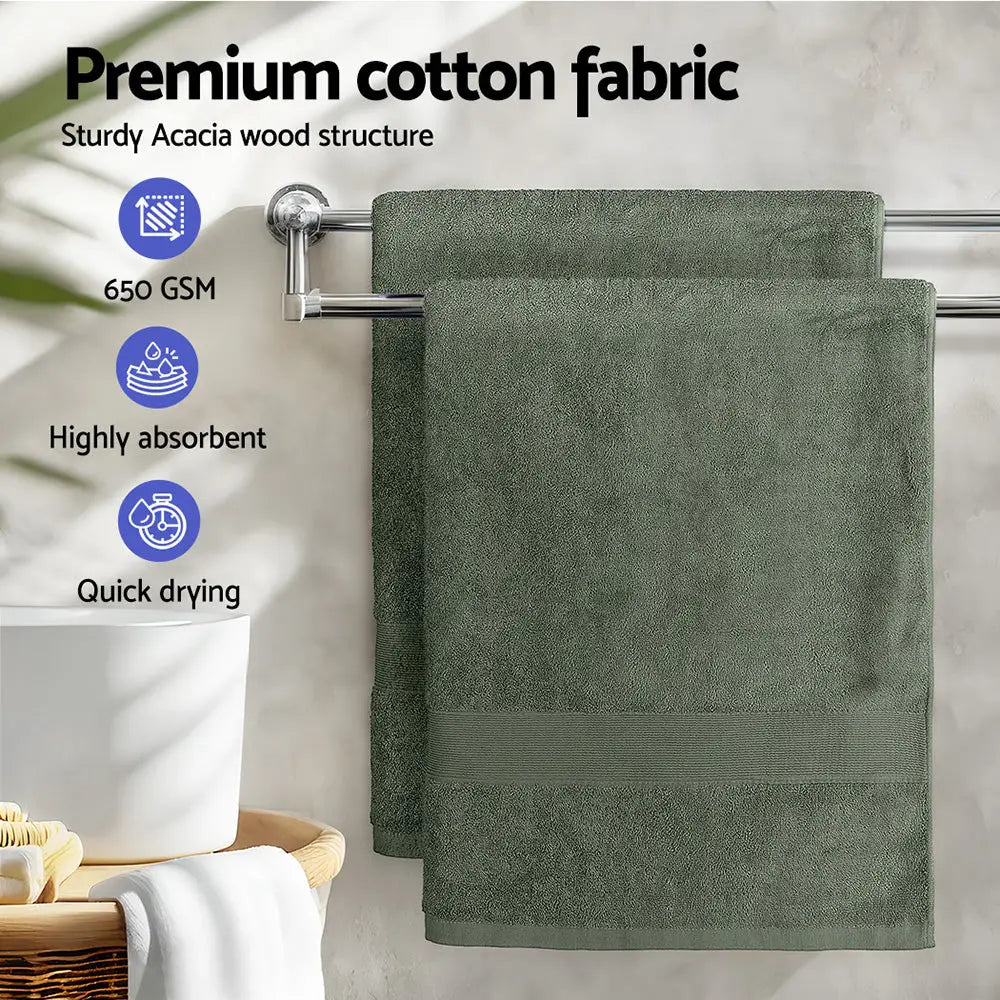 2 Pack Bath Sheets Set Cotton Extra Large Towel Green - Home & Garden > Bedding > Bed Sheets
