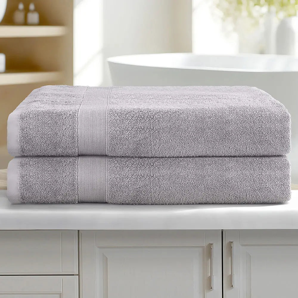 2 Pack Bath Sheets Set Cotton Extra Large Towel Grey - Home & Garden > Bedding > Bed Sheets