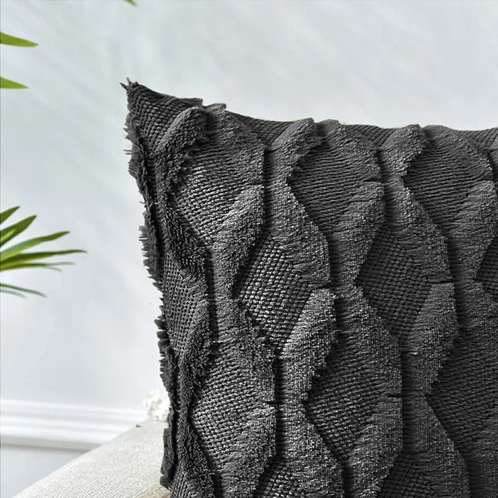 2 Pack Decorative Boho Throw Pillow Covers 45 x 45 cm (Black) - Home & Garden > Decor