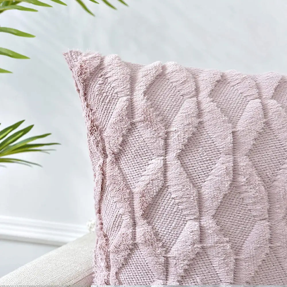 2 Pack Decorative Boho Throw Pillow Covers 45 x 45 cm (Pink) - Home & Garden > Decor