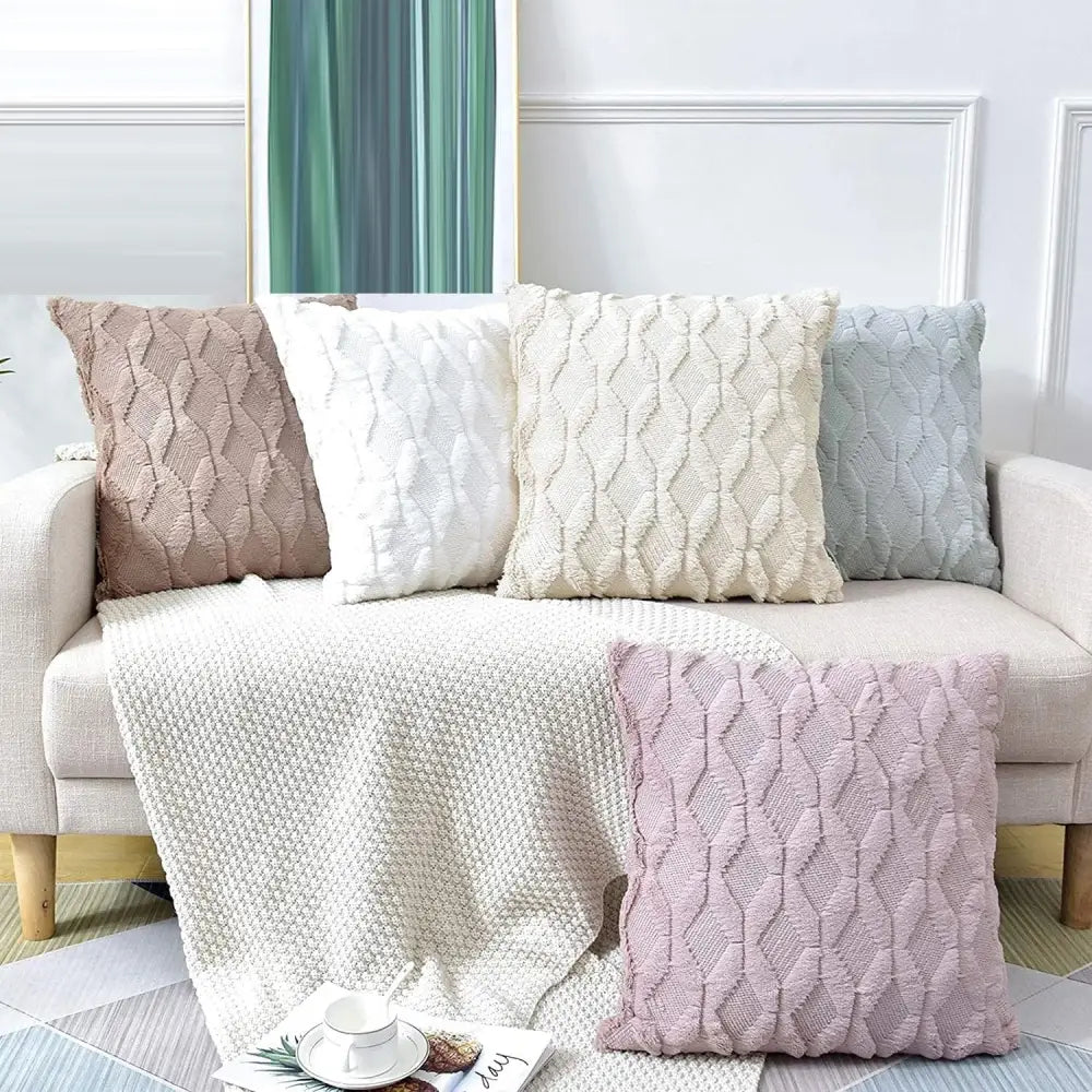 2 Pack Decorative Boho Throw Pillow Covers 45 x 45 cm (Pink) - Home & Garden > Decor
