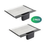 2 Pack Large Stainless Steel Roll Up Dish Drying Rack with Utensil Holder for Home Kitchen - Home & Garden > Home &