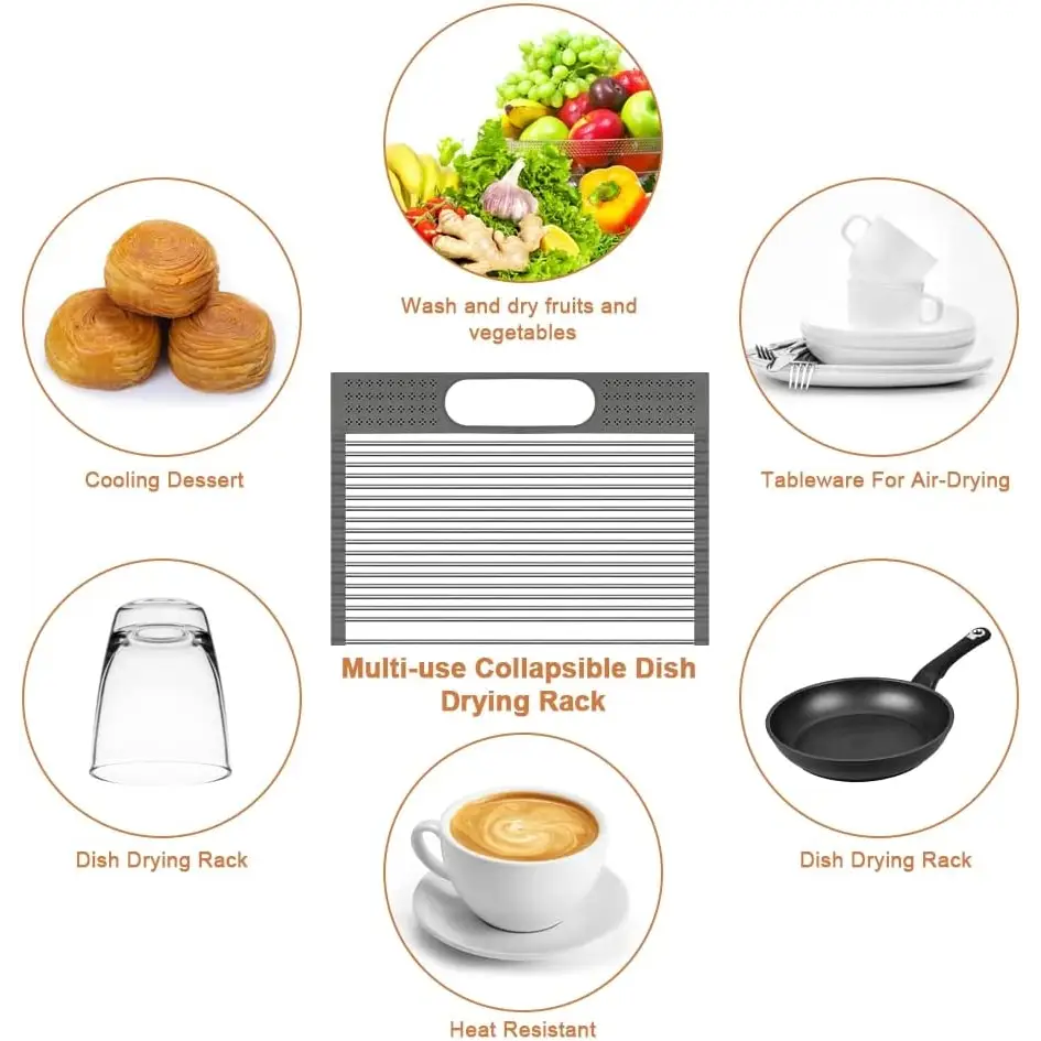 2 Pack Large Stainless Steel Roll Up Dish Drying Rack with Utensil Holder for Home Kitchen - Home & Garden > Home &