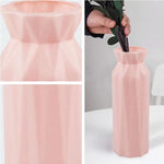 2-pack Plastic Round Vases - Simple Anti-fall Home Decor Ornaments - Gray - Home & Garden > Decor > Vases & Table Decor