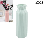 2-pack Plastic Round Vases - Simple Anti-fall Home Decor Ornaments - White - Home & Garden > Decor > Vases & Table Decor