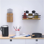2 Pack Rectangular Bamboo Corner Shower Caddy Shelf Basket Rack with Premium Vacuum Suction Cup No-Drilling