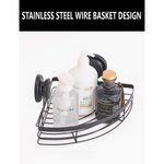 2 Pack Round Corner Shower Caddy Shelf Basket Rack with Premium Vacuum Suction Cup No-Drilling for Bathroom and Kitchen