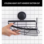 2 Pack Round Corner Shower Caddy Shelf Basket Rack with Premium Vacuum Suction Cup No-Drilling for Bathroom and Kitchen