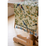 2 PCS Birds & Branch Table Runner - Jacquard Woven Beige with Tassels (33X120CM) - Home & Garden > Decor > Vases &