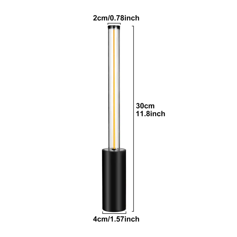 2 Pcs Black Modern Minimalist Rechargeable Atmosphere Lamp - Touch-Control Night Light for Bedroom Bar and Portable