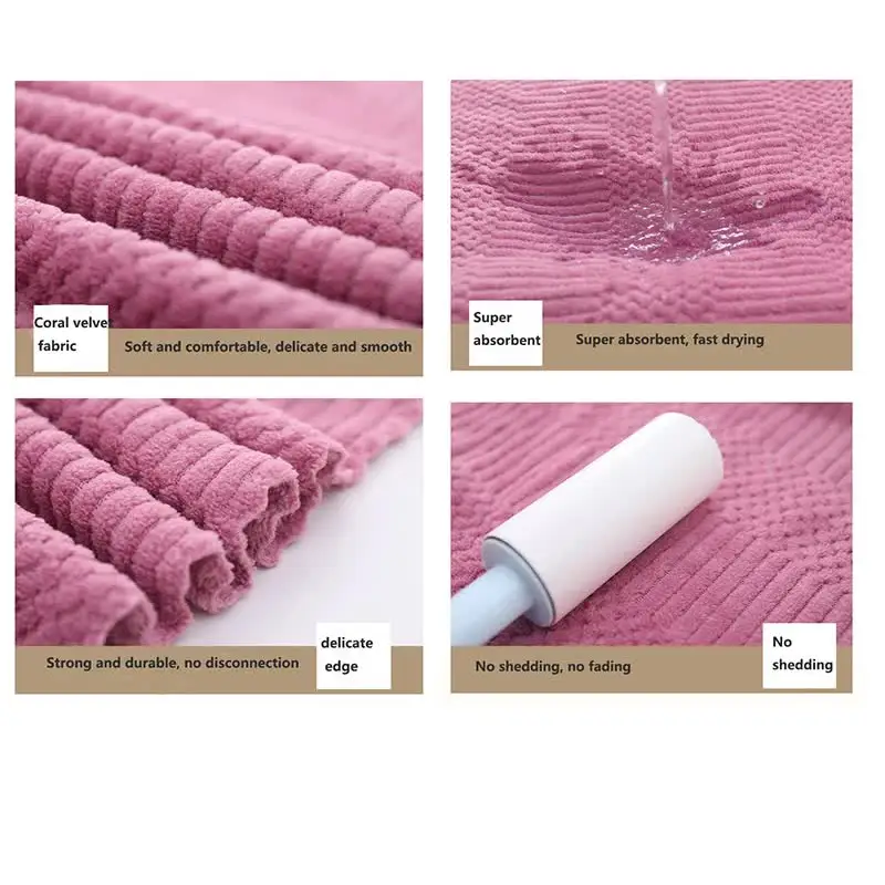 (2 PCS Dark Blue) Coral Fleece Towel and Bath Towel Set - Ultra Soft Absorbent and Lint-Free for Home and Spa - Home &